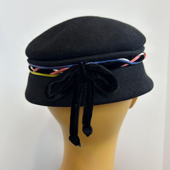 Vintage 50s Felted Wool Braided Ribbon Hat Made in ITALY - Picture 6 of 9